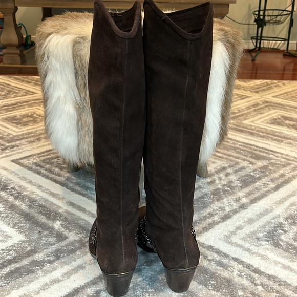 B. MAKOWSKY BOOTS knee high slouch brown boho size 8.5 leather suede - Picture 5 of 9